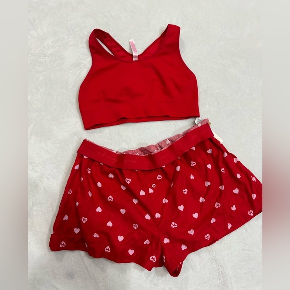 Y2K PINK Victorias Secret Limited Edition Red Shorts Set - Picture 1 of 10
